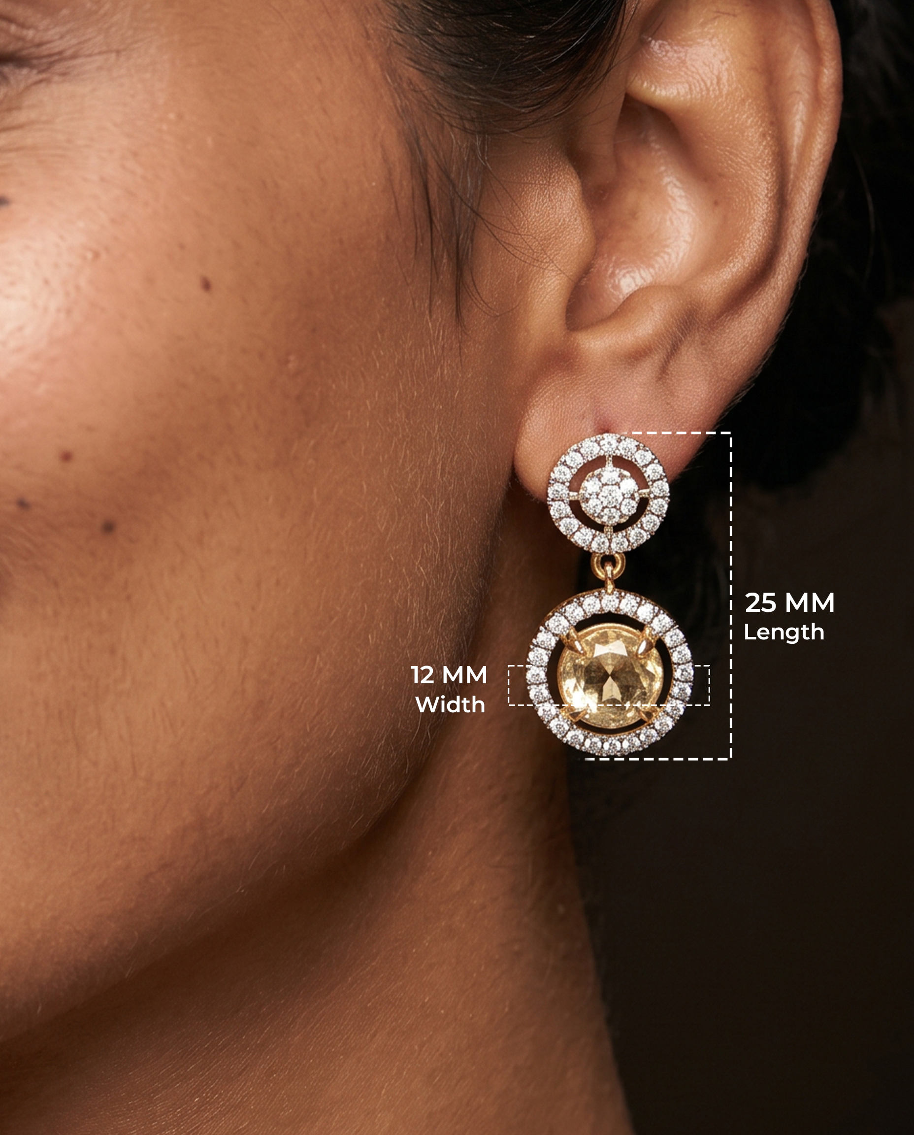 Earrings on model